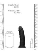 Silicone Dildo Without Balls - 15,3 cm - Black RealRock