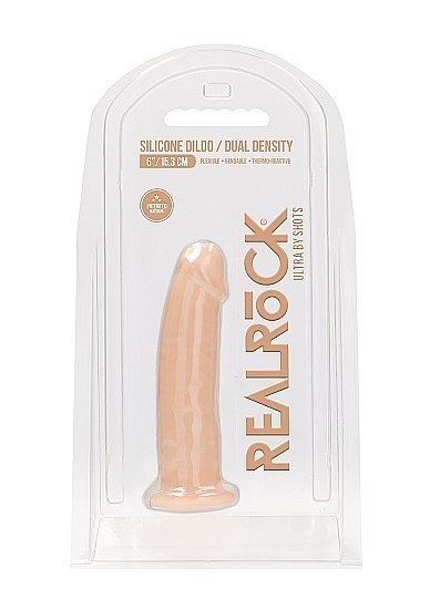 Silicone Dildo Without Balls - 15,3 cm - Flesh RealRock