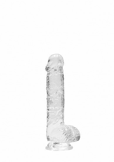 6" / 15 cm Realistic Dildo With Balls - Transparent RealRock