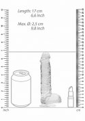 6" / 15 cm Realistic Dildo With Balls - Transparent RealRock