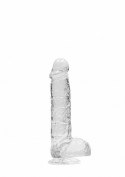 6" / 15 cm Realistic Dildo With Balls - Transparent RealRock