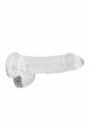 6" / 15 cm Realistic Dildo With Balls - Transparent RealRock