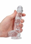 6" / 15 cm Realistic Dildo With Balls - Transparent RealRock