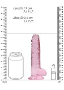 7" / 18 cm Realistic Dildo With Balls - Pink RealRock