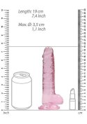 7" / 18 cm Realistic Dildo With Balls - Pink RealRock