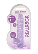 7" / 18 cm Realistic Dildo With Balls - Purple RealRock