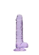 7" / 18 cm Realistic Dildo With Balls - Purple RealRock