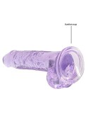 7" / 18 cm Realistic Dildo With Balls - Purple RealRock