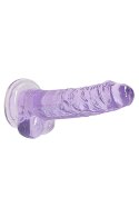 7" / 18 cm Realistic Dildo With Balls - Purple RealRock