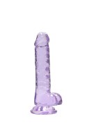 7" / 18 cm Realistic Dildo With Balls - Purple RealRock