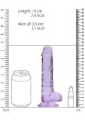 7" / 18 cm Realistic Dildo With Balls - Purple RealRock