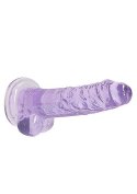 7" / 18 cm Realistic Dildo With Balls - Purple RealRock