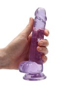 7" / 18 cm Realistic Dildo With Balls - Purple RealRock