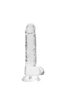 7" / 18 cm Realistic Dildo With Balls - Transparent RealRock