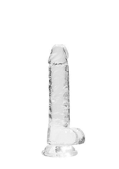 7" / 18 cm Realistic Dildo With Balls - Transparent RealRock