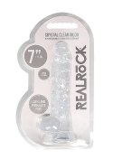 7" / 18 cm Realistic Dildo With Balls - Transparent RealRock