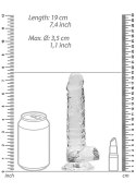 7" / 18 cm Realistic Dildo With Balls - Transparent RealRock