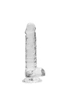 7" / 18 cm Realistic Dildo With Balls - Transparent RealRock