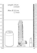 7" / 18 cm Realistic Dildo With Balls - Transparent RealRock