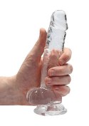 7" / 18 cm Realistic Dildo With Balls - Transparent RealRock