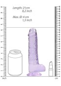 8" / 20 cm Realistic Dildo With Balls - Purple RealRock