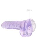 8" / 20 cm Realistic Dildo With Balls - Purple RealRock