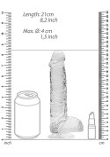 8" / 20 cm Realistic Dildo With Balls - Transparent RealRock