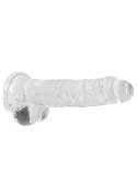 8" / 20 cm Realistic Dildo With Balls - Transparent RealRock