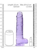 9" / 23 cm Realistic Dildo With Balls - Purple RealRock