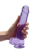 9" / 23 cm Realistic Dildo With Balls - Purple RealRock