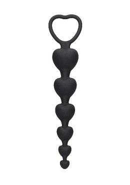 Anal Heart Beads - Black Ouch!