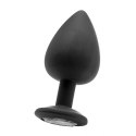 Plug-Diamond King Butt Plug - Silicone Black Large Clear Power Escorts