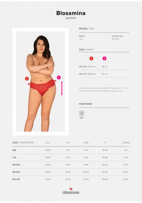 Czerwone erotyczne figi Obsessive Blossmina 6XL/7XL Obsessive Czerwone erotyczne figi Obsessive Blossmina 6XL/7XL Obsessive
