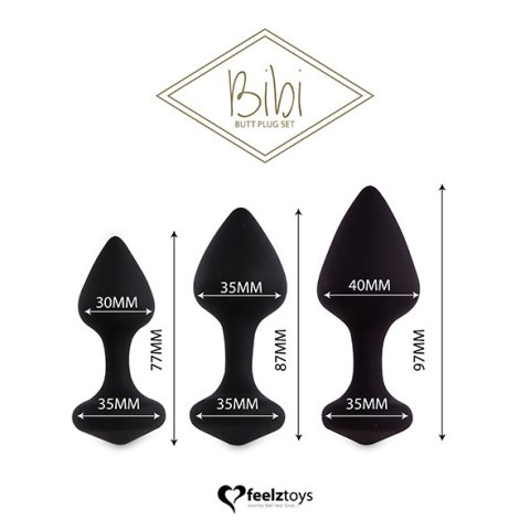 FeelzToys - Bibi Butt Plug Set 3 pcs Black FeelzToys FeelzToys - Bibi Butt Plug Set 3 pcs Black FeelzToys