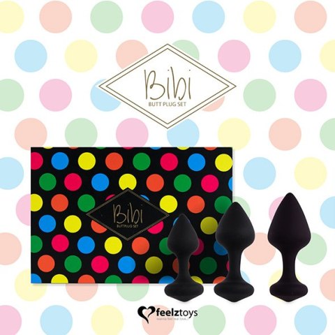 FeelzToys - Bibi Butt Plug Set 3 pcs Black FeelzToys FeelzToys - Bibi Butt Plug Set 3 pcs Black FeelzToys