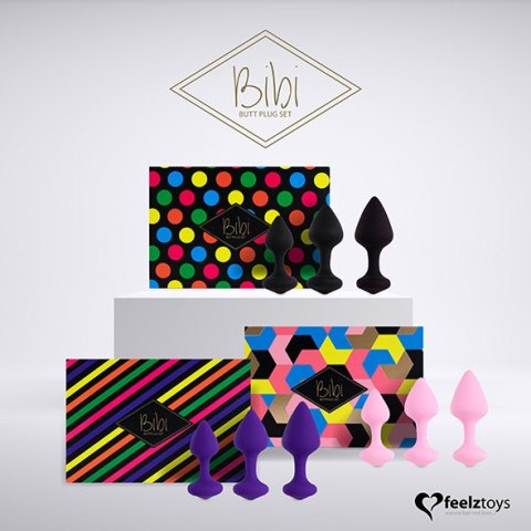 FeelzToys - Bibi Butt Plug Set 3 pcs Black FeelzToys FeelzToys - Bibi Butt Plug Set 3 pcs Black FeelzToys