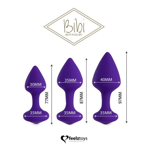 FeelzToys - Bibi Butt Plug Set 3 pcs Purple FeelzToys FeelzToys - Bibi Butt Plug Set 3 pcs Purple FeelzToys