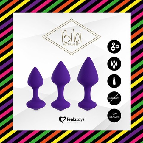 FeelzToys - Bibi Butt Plug Set 3 pcs Purple FeelzToys FeelzToys - Bibi Butt Plug Set 3 pcs Purple FeelzToys