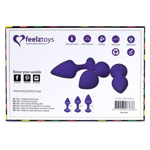 FeelzToys - Bibi Butt Plug Set 3 pcs Purple FeelzToys FeelzToys - Bibi Butt Plug Set 3 pcs Purple FeelzToys