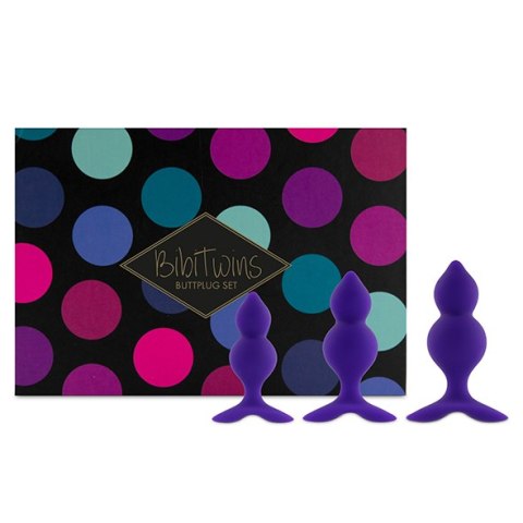 FeelzToys - Bibi Twin Butt Plug Set 3 pcs Purple FeelzToys