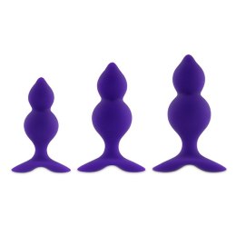 FeelzToys - Bibi Twin Butt Plug Set 3 pcs Purple FeelzToys