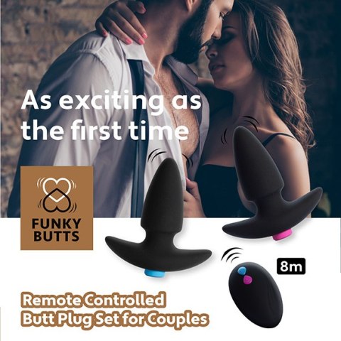 FeelzToys - FunkyButts Remote Controlled Butt Plug Set for Couples FeelzToys FeelzToys - FunkyButts Remote Controlled Butt Plug Set for Couples FeelzToys