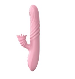 Wibrator posuwisty z sex masażerem 20 trybów 23cm cielisty Boss Series