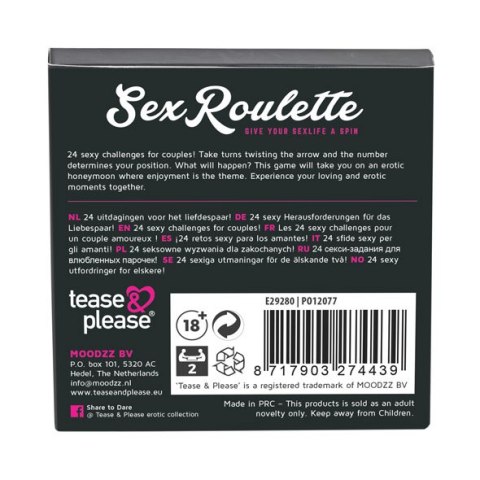 Gra erotyczna dla par ruletka wyzwania seksualne Tease & please Gra erotyczna dla par ruletka wyzwania seksualne Tease & please