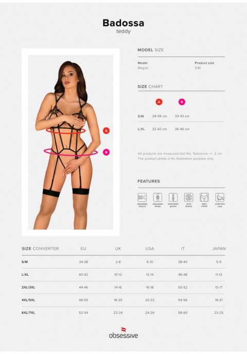 Bielizna-Badossa body otwarte S/M Obsessive Bielizna-Badossa body otwarte S/M Obsessive
