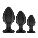 Plug-Screw 02 - 3-Pack Silicone Plugs Black Power Escorts