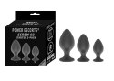 Plug-Screw 03 - 3-Pack Silicone Plugs Black Power Escorts