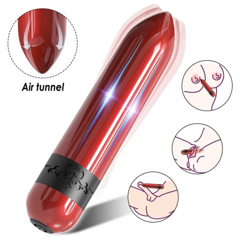 Mini wibrator mały masażer łechtaczki 7 cm 9 trybów czerwony Boss Series Joy Mini wibrator mały masażer łechtaczki 7 cm 9 trybów czerwony Boss Series Joy