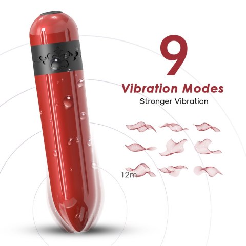 Mini wibrator mały masażer łechtaczki 7 cm 9 trybów czerwony Boss Series Joy Mini wibrator mały masażer łechtaczki 7 cm 9 trybów czerwony Boss Series Joy