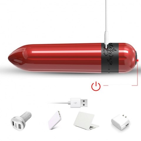 Mini wibrator mały masażer łechtaczki 7 cm 9 trybów czerwony Boss Series Joy Mini wibrator mały masażer łechtaczki 7 cm 9 trybów czerwony Boss Series Joy